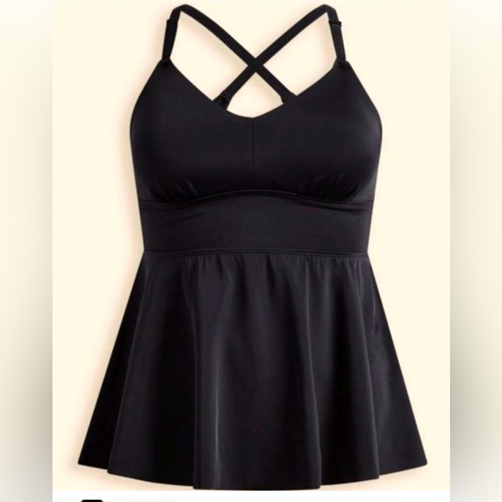 Torrid wire free full coverage racerback tankini top, 3DD/F